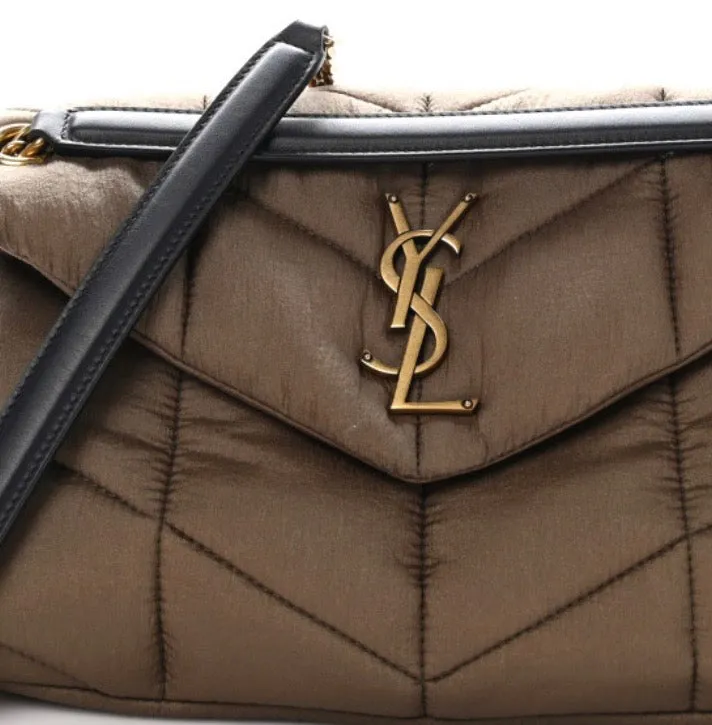 YSL NYLON QUILTED SMALL LOULOU PUFFER CHAIN BAG