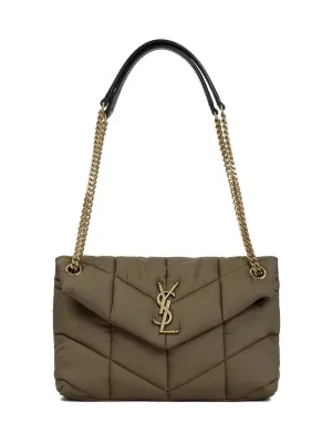 YSL NYLON QUILTED SMALL LOULOU PUFFER CHAIN BAG