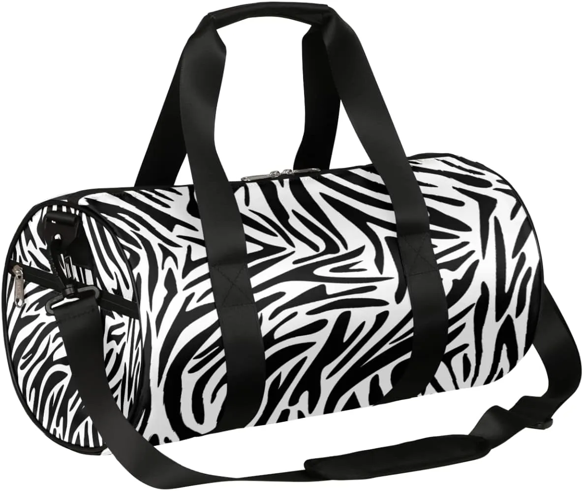 Zebra Print_256858879 Gym Bag Small Gym Duffel Bags for Men Women Overnight Weekender Bags Lightweight Sport Duffle Bag Carry On Gymbag