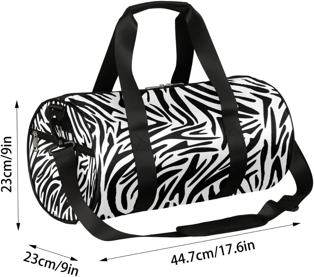 Zebra Print_256858879 Gym Bag Small Gym Duffel Bags for Men Women Overnight Weekender Bags Lightweight Sport Duffle Bag Carry On Gymbag