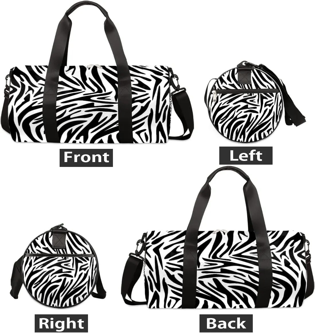 Zebra Print_256858879 Gym Bag Small Gym Duffel Bags for Men Women Overnight Weekender Bags Lightweight Sport Duffle Bag Carry On Gymbag