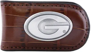 ZEP-PRO NCAA Georgia Bulldogs Crocodile Leather Magnet Concho Money Clip