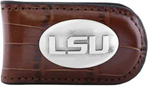 ZEP-PRO NCAA LSU Tigers Crocodile Leather Magnet Concho Money Clip