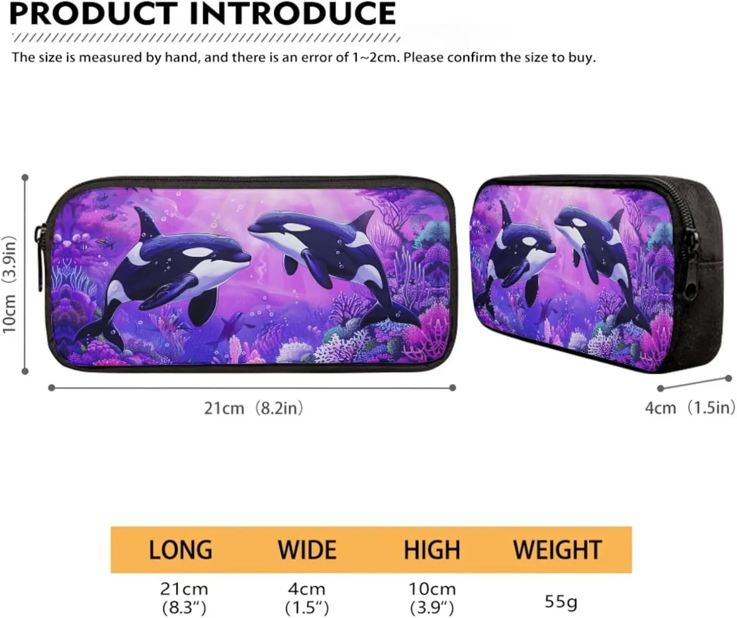 ZFRXIGN Killer Whale Backpack Set with Lunch Box and Pencil Case School Bag Ocean Theme Rucksack Casual Daypack Girls Knapsack Set of 3 Pack Cute Orca Purse